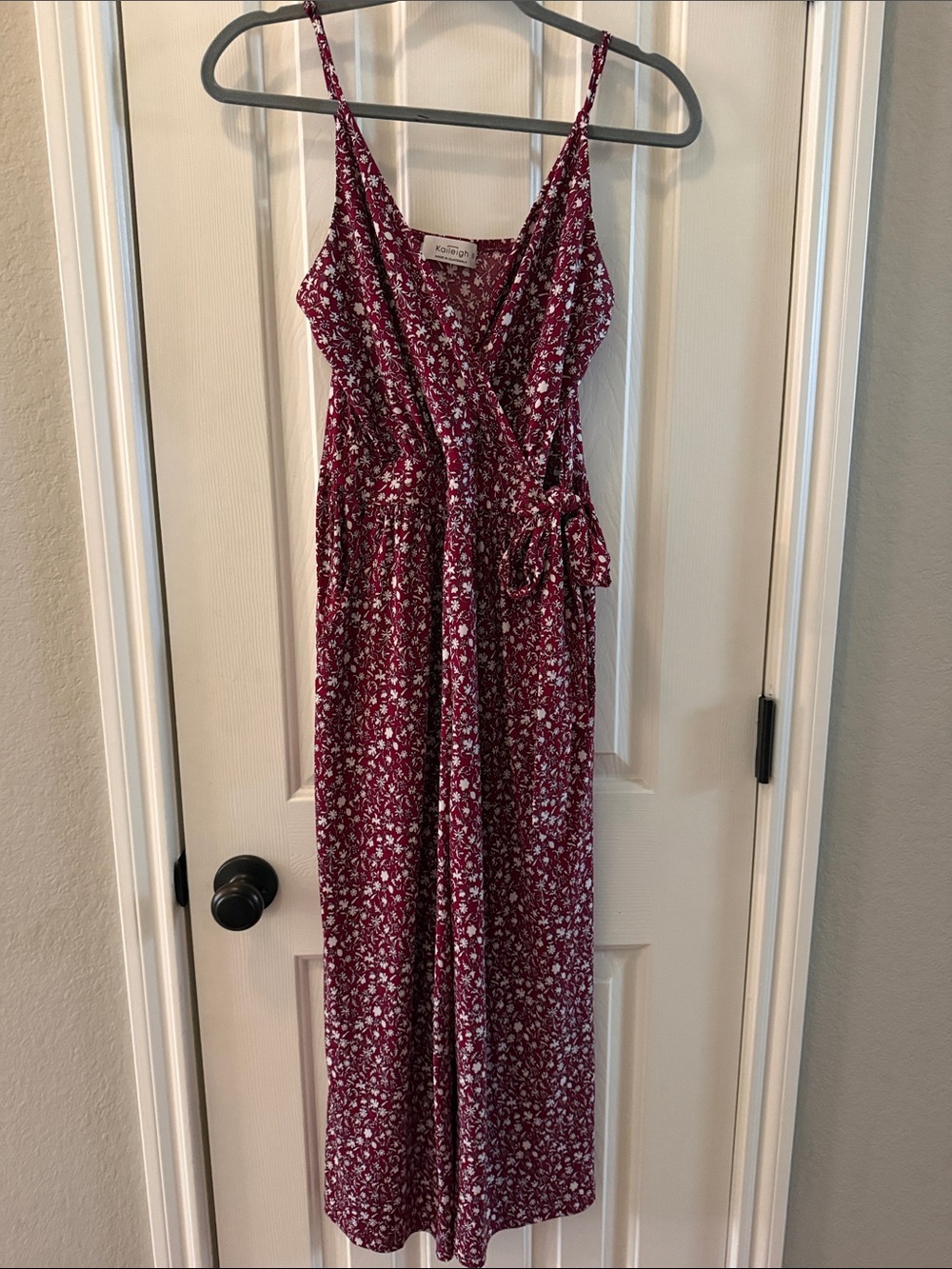 Kaileigh Burgundy Floral Wrap Jumpsuit